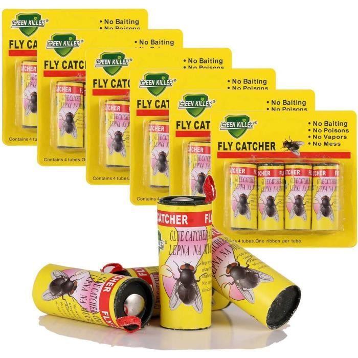 24 Rouleaux de Ruban Autocollant Anti Mouches Piège Attrape de Papier Collant Sticker Suspendus Sûr Non Toxique pour Tuer Mouc[179] von Joom DACH