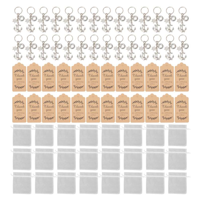 24 Sets Anker Schlüsselanhänger Gastgeschenk mit Kordelzug Geschenkbeuteln Dankeskärtchen Exquisiter Anker von Joom DACH