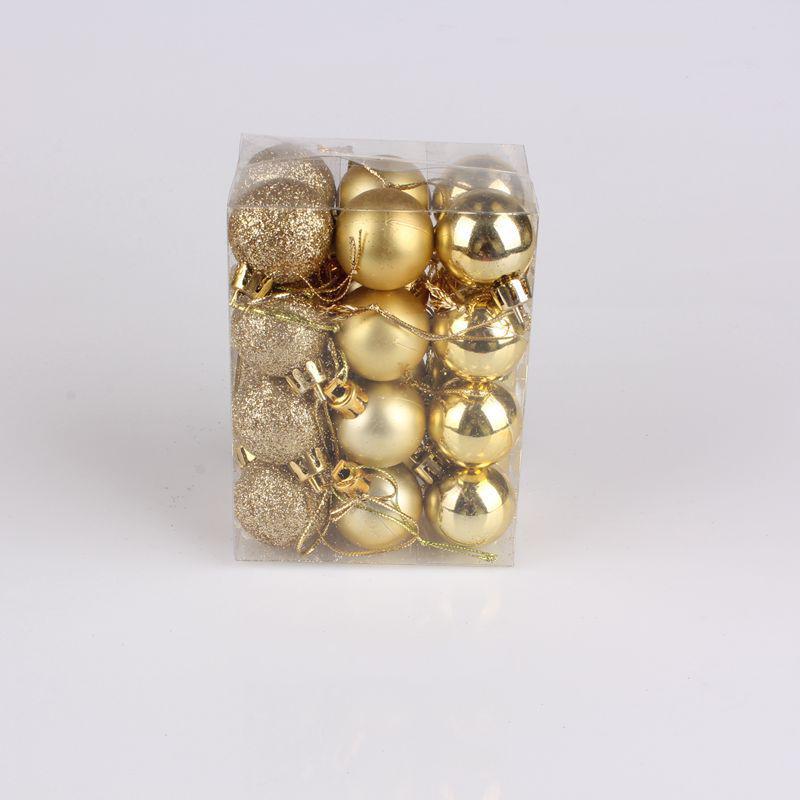 24 Stück Weihnachtskugel, Kunststoff, helle Kugel, farbige Weihnachtskugeln, Weihnachtsbaum-Dekorationskugel gold von Joom DACH