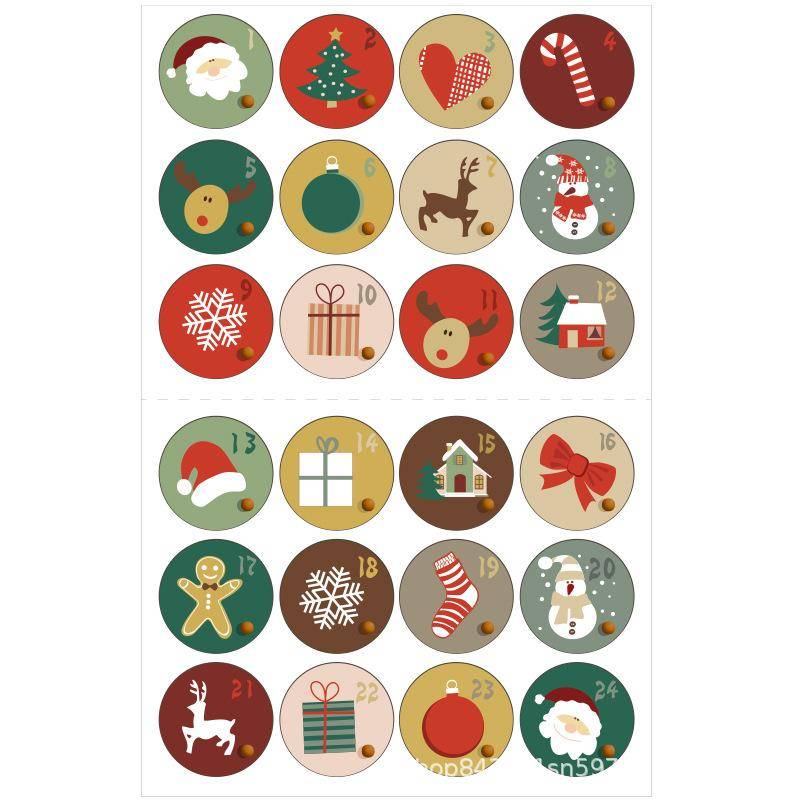 24 Teile/los Weihnachten Advent Kalender Anzahl PVC Dicht Aufkleber Für Neue Jahr Weihnachten Süßigkeiten Tasche Geschenk Box Unterschrift Label Siegel aufkleber von Joom DACH
