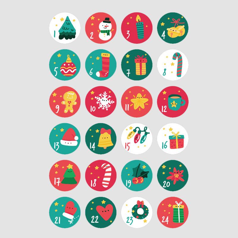 24 Teile/los Weihnachten Advent Kalender Anzahl PVC Dicht Aufkleber Für Neue Jahr Weihnachten Süßigkeiten Tasche Geschenk Box Unterschrift Label Siegel aufkleber von Joom DACH