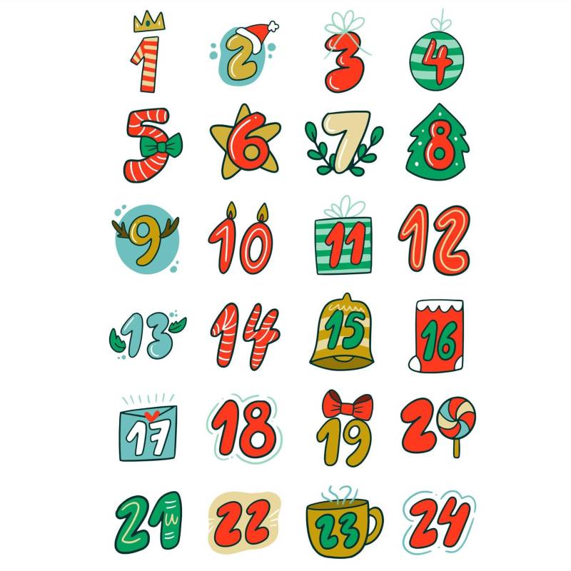 24 Teile/los Weihnachten Advent Kalender Anzahl PVC Dicht Aufkleber Für Neue Jahr Weihnachten Süßigkeiten Tasche Geschenk Box Unterschrift Label Siegel aufkleber von Joom DACH