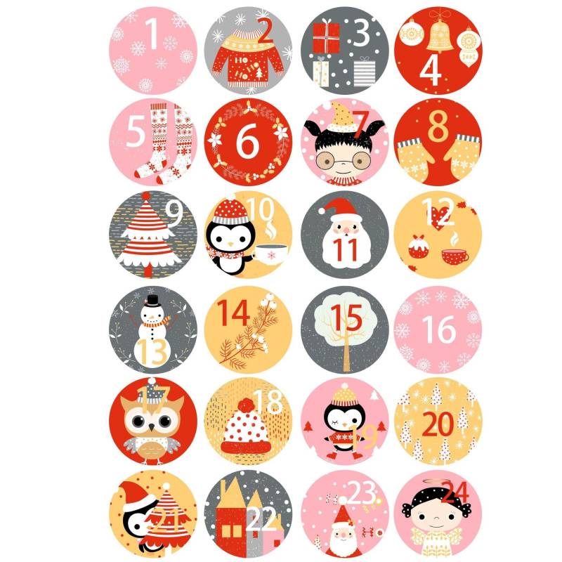 24 Teile/los Weihnachten Advent Kalender Anzahl PVC Dicht Aufkleber Für Neue Jahr Weihnachten Süßigkeiten Tasche Geschenk Box Unterschrift Label Siegel aufkleber von Joom DACH