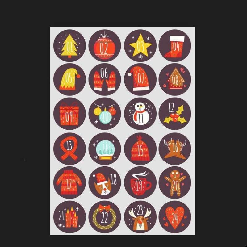 24 Teile/los Weihnachten Advent Kalender Anzahl PVC Dicht Aufkleber Für Neue Jahr Weihnachten Süßigkeiten Tasche Geschenk Box Unterschrift Label Siegel aufkleber von Joom DACH