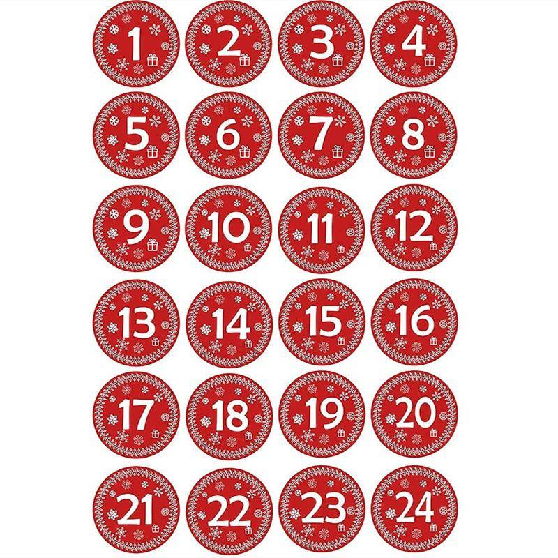 24 Teile/los Weihnachten Advent Kalender Anzahl PVC Dicht Aufkleber Für Neue Jahr Weihnachten Süßigkeiten Tasche Geschenk Box Unterschrift Label Siegel aufkleber von Joom DACH