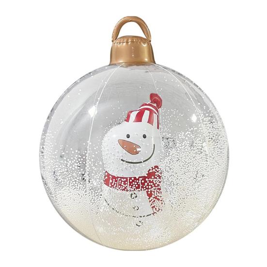 24 Zoll Aufblasbare Weihnachtskugel Ornament Große Klare Aufblasbare Kugel Weihnachtsdekoration mit Schneemann Weihnachtsmann Baum Innen für Feiertags Hof Rasen Dekor I von Joom DACH