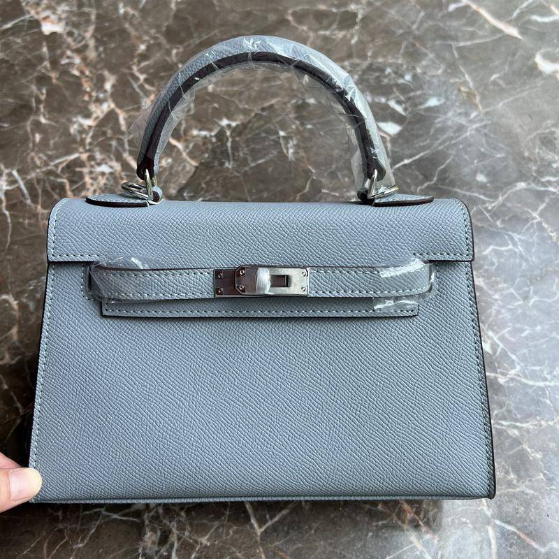 24 neue Echtes Leder frauen Tasche Mit Palm Muster Mini 22CM25 Tasche Silber Schnalle Handtasche Einzelnen Schulter Diagonal 22CM+2 shoulder straps without lock hellblaue von Joom DACH