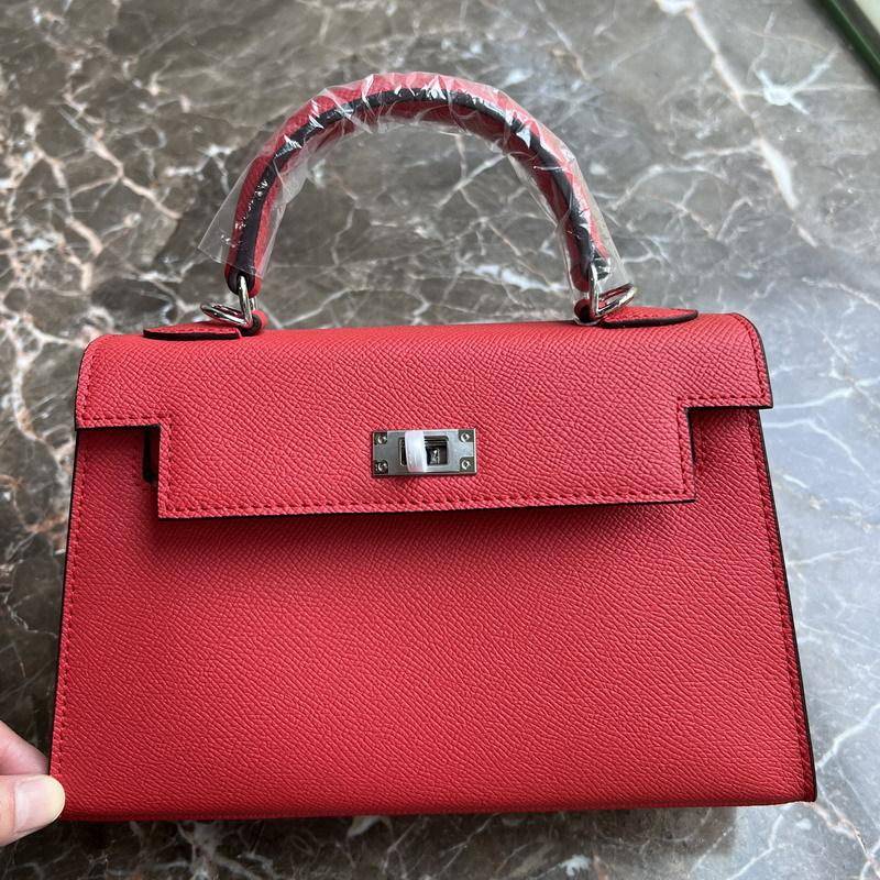 24 neue Echtes Leder frauen Tasche Mit Palm Muster Mini 22CM25 Tasche Silber Schnalle Handtasche Einzelnen Schulter Diagonal 22CM+2 shoulder straps without lock von Joom DACH