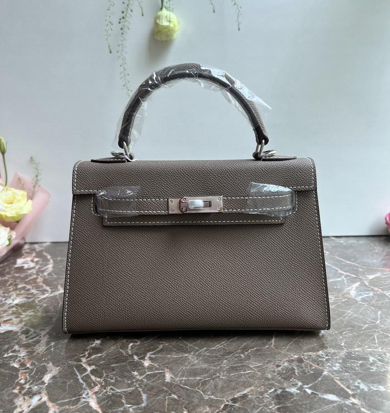 24 neue Echtes Leder frauen Tasche Mit Palm Muster Mini 22CM25 Tasche Silber Schnalle Handtasche Einzelnen Schulter Diagonal 22CM+2 shoulder straps without lock khaki von Joom DACH