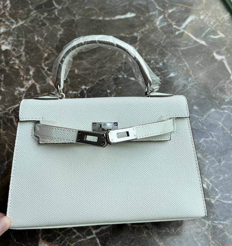 24 neue Echtes Leder frauen Tasche Mit Palm Muster Mini 22CM25 Tasche Silber Schnalle Handtasche Einzelnen Schulter Diagonal 22CM+2 shoulder straps without lock weiß von Joom DACH
