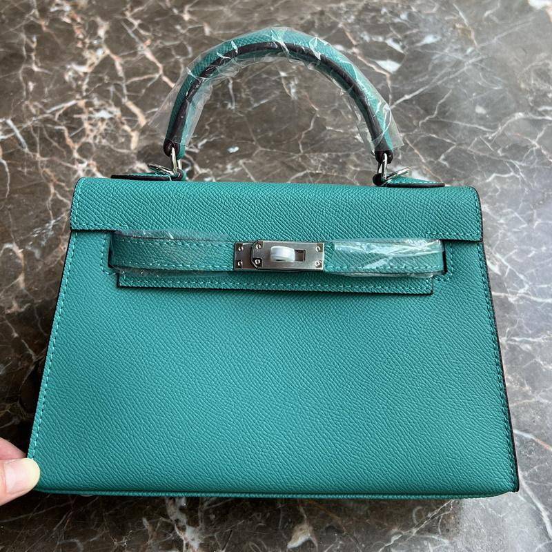 24 neue Echtes Leder frauen Tasche Mit Palm Muster Mini 22CM25 Tasche Silber Schnalle Handtasche Einzelnen Schulter Diagonal 22CM+2 shoulder straps without lock von Joom DACH