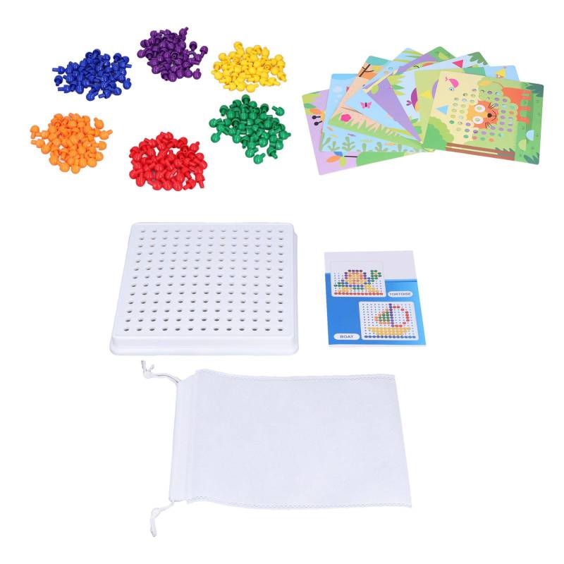 240 Stück Farblich Passendes Mosaik Steckbrett Bunte Pilznagel Puzzle Zusammensteckbares Puzzlebrett von Joom DACH