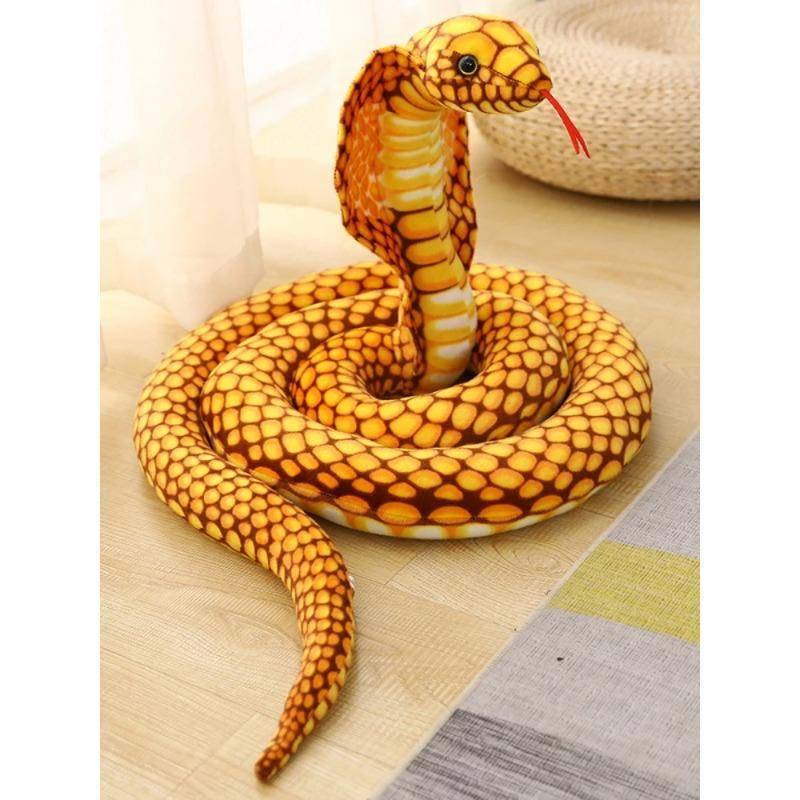 240cm Simuliertes Buntes Lebensechtes E Cobra Plüschtier Stofftiere Schlangen Plüschtiere Lustig Witz Weiche Spielzeuge Heimdeko 240cm gelb von Joom DACH
