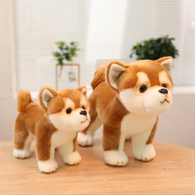 25/35CM Liebliches Shiba Inu Plüschtier Lebensechter Flauschiger Hund Stofftier Simulationswelpenpuppen für Geburtstagsgeschenke 25cm von Joom DACH