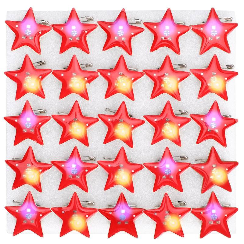 25 Stücke Fünfzackigen Stern Geformt LED Brosche Weihnachten Pin Abzeichen für Kinder Geschenk Party Favors von Joom DACH