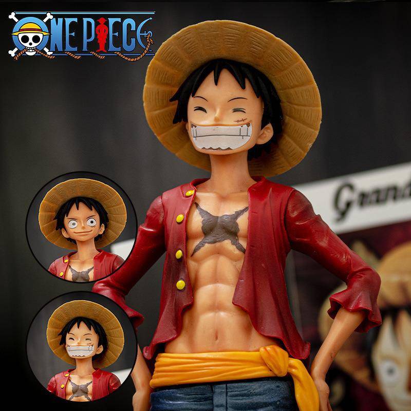 25 cm Anime One Piece Figur Ros Luffy PVC Statue Action Figur Affe D Luffy Klassische Smiley Modell Spielzeug für Kinder Weihnachten Geschenk von Joom DACH