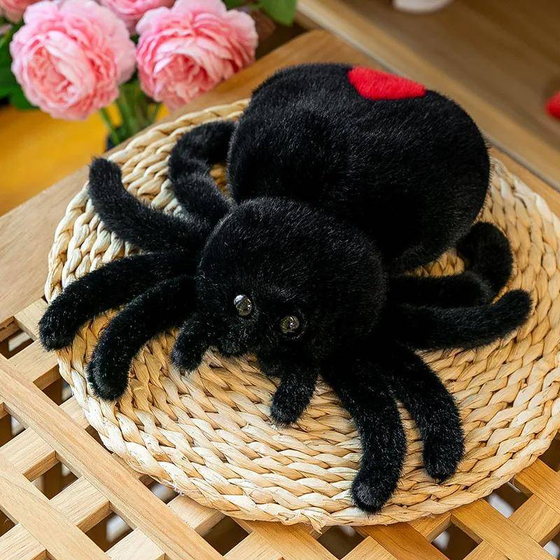 25 cm Simulation Tiere Realistische Farbe Spide Plüsch Spielzeug Weiche Stofftier Cartoon Kleine Spinne Plushi Puppe für Kind Weihnachten Geschenk 25cm schwarz von Joom DACH