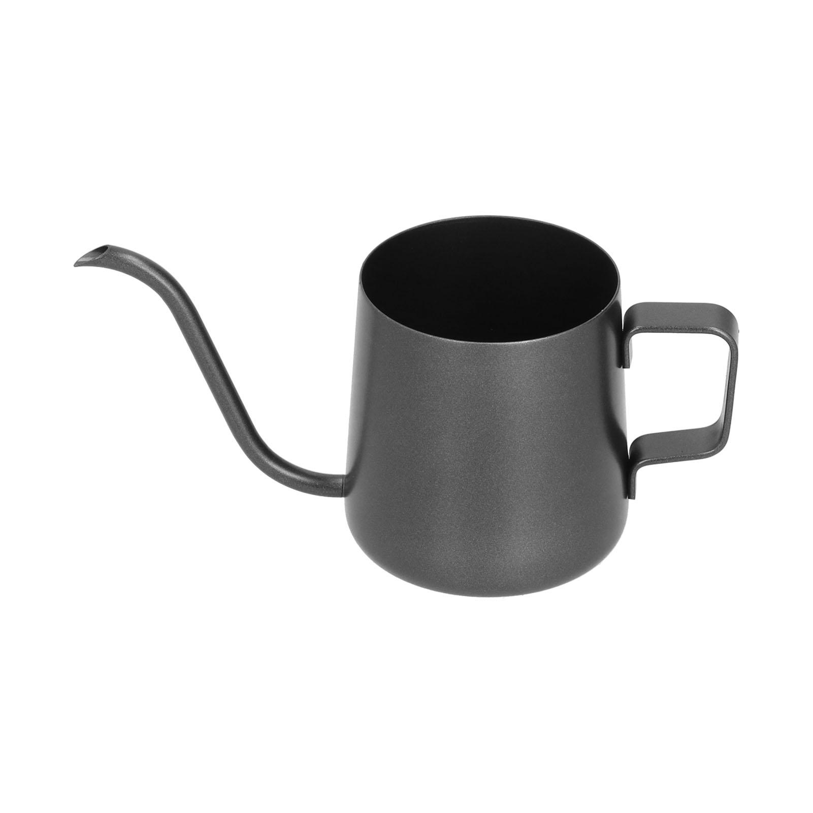 250 ml Edelstahl-Kaffeekanne mit Schwanenhalsauslauf, zum Übergießen, Schwarz von Joom DACH