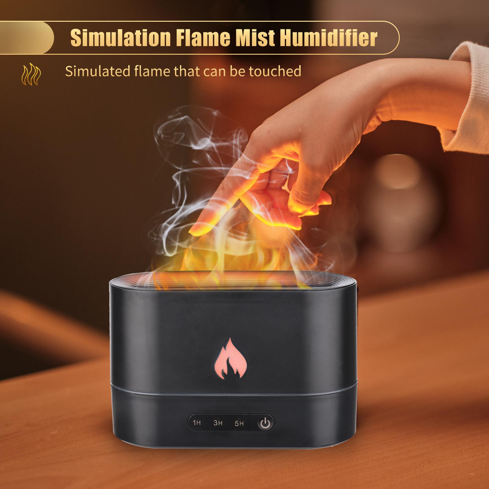 250 ml Simulation Flamme Nebel Luftbefeuchter Flamme Nachtlicht Ruhig Aromatherapie Diffusor Desktop USB schwarz von Joom DACH