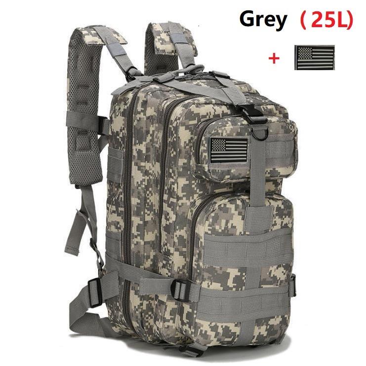 25L/50L Wasserdichter Rucksack Outdoor Rucksäcke Taktische Sport Camping Wandern Trekking Angeln Jagd Tasche 25L grau/camouflage von Joom DACH