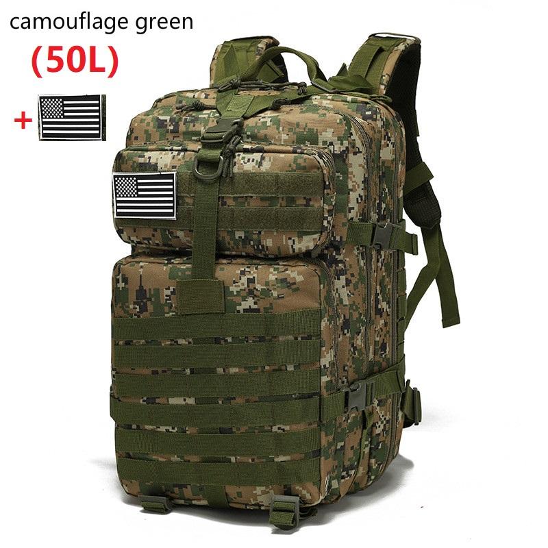 25L/50L Wasserdichter Rucksack Outdoor Rucksäcke Taktische Sport Camping Wandern Trekking Angeln Jagd Tasche 50L grüne tarnfarbe von Joom DACH