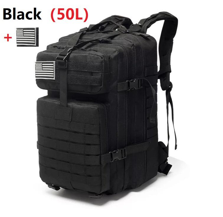 25L/50L Wasserdichter Rucksack Outdoor Rucksäcke Taktische Sport Camping Wandern Trekking Angeln Jagd Tasche 50L schwarz von Joom DACH