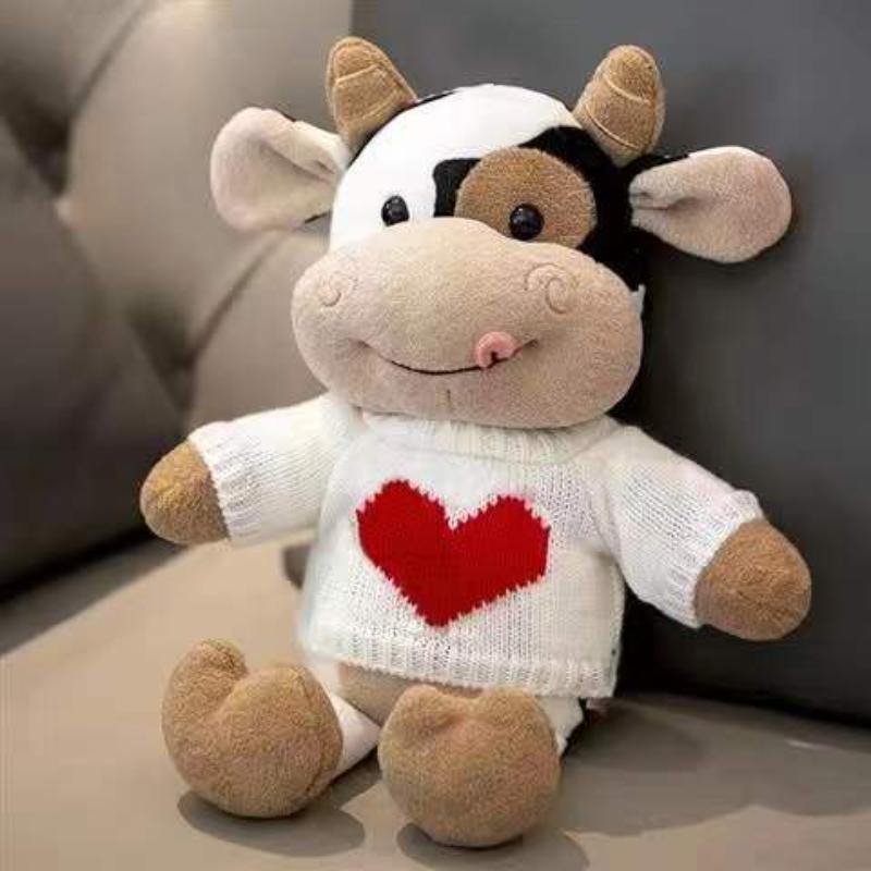 26CM Cartoon Milch Kuh Plüsch Puppe Nette Simulation Rinder Tiere Plüsch Spielzeug Weiche Angefüllte Pullover Kuh Kissen Kinder Geburtstag geschenke style 3 von Joom DACH