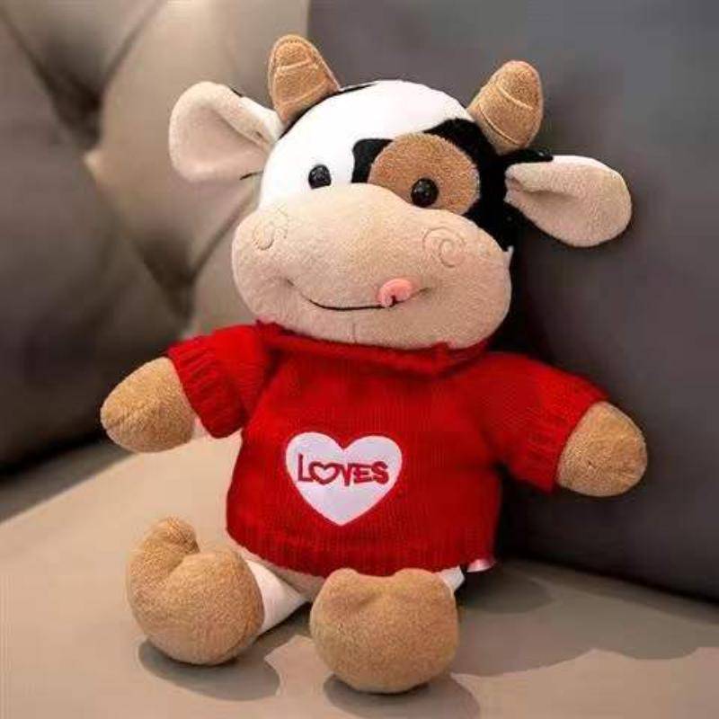 26CM Cartoon Milch Kuh Plüsch Puppe Nette Simulation Rinder Tiere Plüsch Spielzeug Weiche Angefüllte Pullover Kuh Kissen Kinder Geburtstag geschenke style 4 von Joom DACH