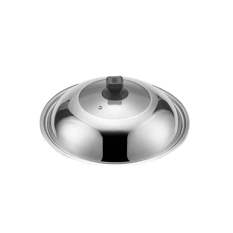 28/30/32/34/36/38CM Wok Abdeckung Universal Bratpfanne Deckel Edelstahl sichtbar Topf Deckel Gericht 28CM-Style F von Joom DACH