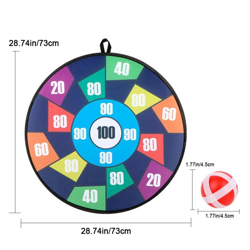 28,7 Zoll Kinder Faltbares Dartscheiben-Spielset Hängendes Sicheres Dartscheiben-Set mit 16 Klettbällen Indoor von Joom DACH