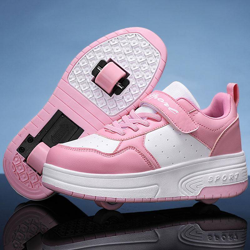 28-40 Kinder Sneakers Laufschuhe Zweirädrige Demontage Student Skate Schuhe Sneakers 33 rosa von Joom DACH