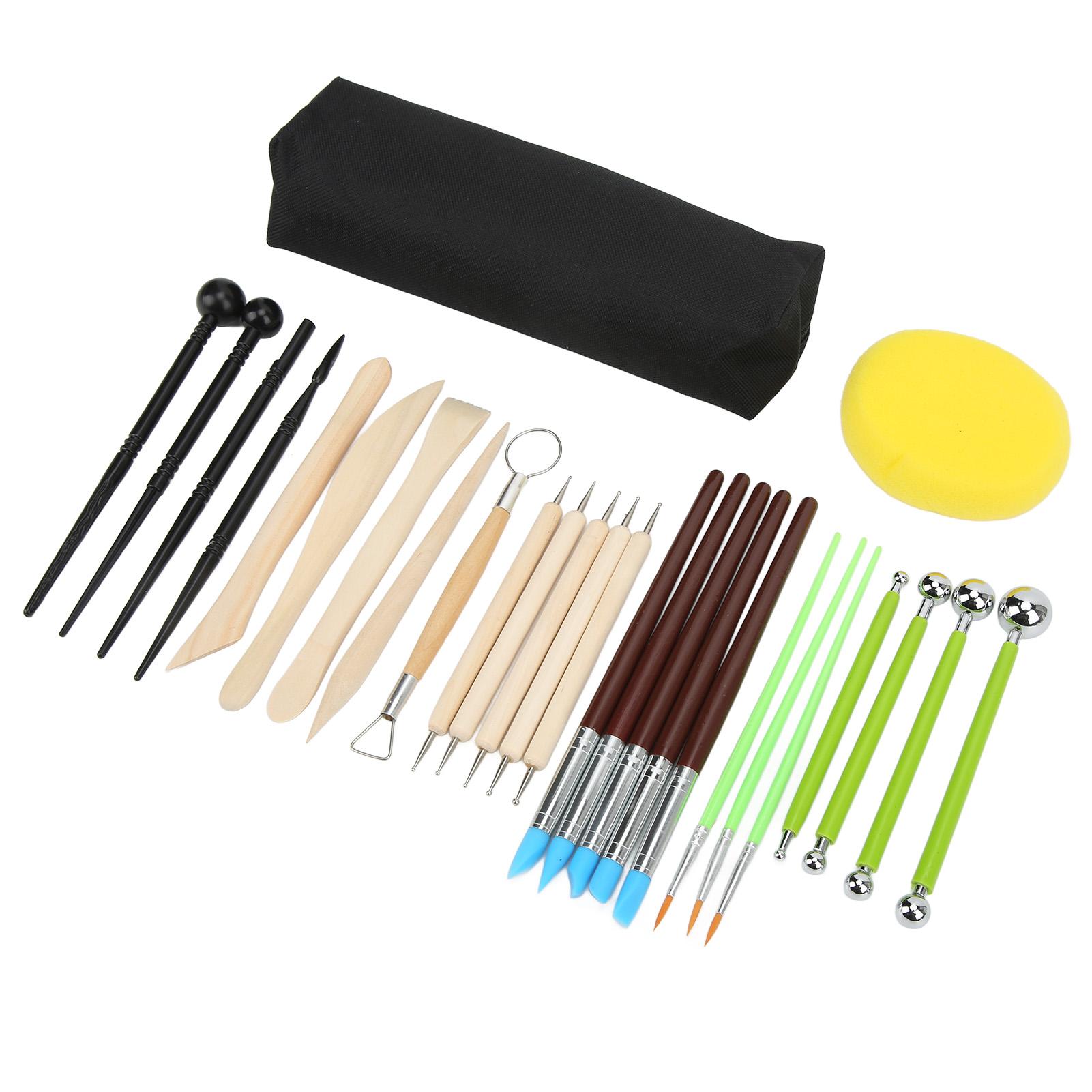28 Pcs Polymer Clay Werkzeuge Ton Carving Messer Pille Stick Haken Linie Pinsel Hand Silikon Punkt Bohrer von Joom DACH