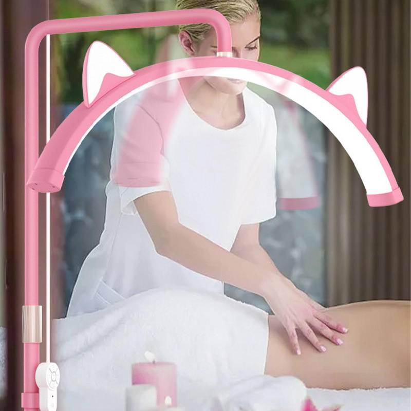 28 Zoll Katzenohren Halbmondlampe U-förmige LED-Stehleuchte für Schönheitssalon Augenbrauen Wimpernverlängerung US Plug rosa von Joom DACH