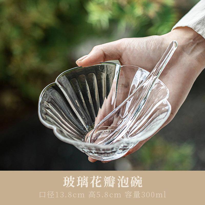 280ml Glas Blütenblatt Aufguss Teeschale Grüntee Spender Tasse Haushalt Persönliche Aufguss Schale mit Löffel Mehrzweck Teegeschirr von Joom DACH