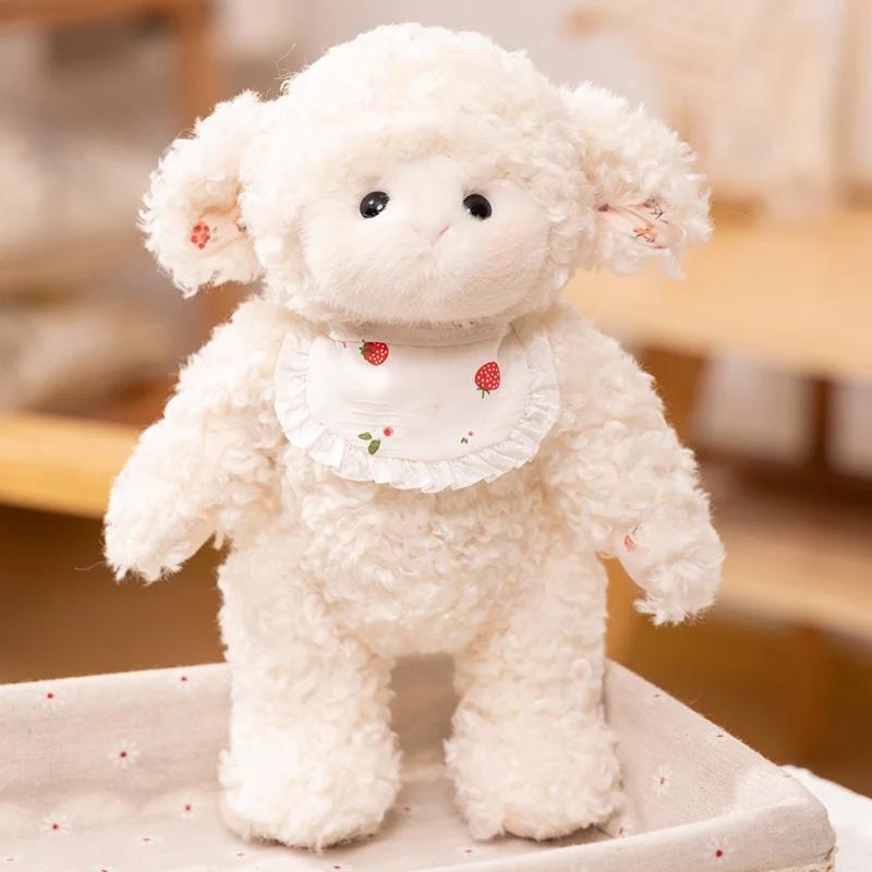 28cm Niedliches Stoffschaf mit Kleid Lätzchen Plüsch Weiche Spielzeuge Flauschiges Lamm Kinderpuppe Kreatives Geschenk für Kinder Baby Begleitschlafspielzeug 28cm von Joom DACH