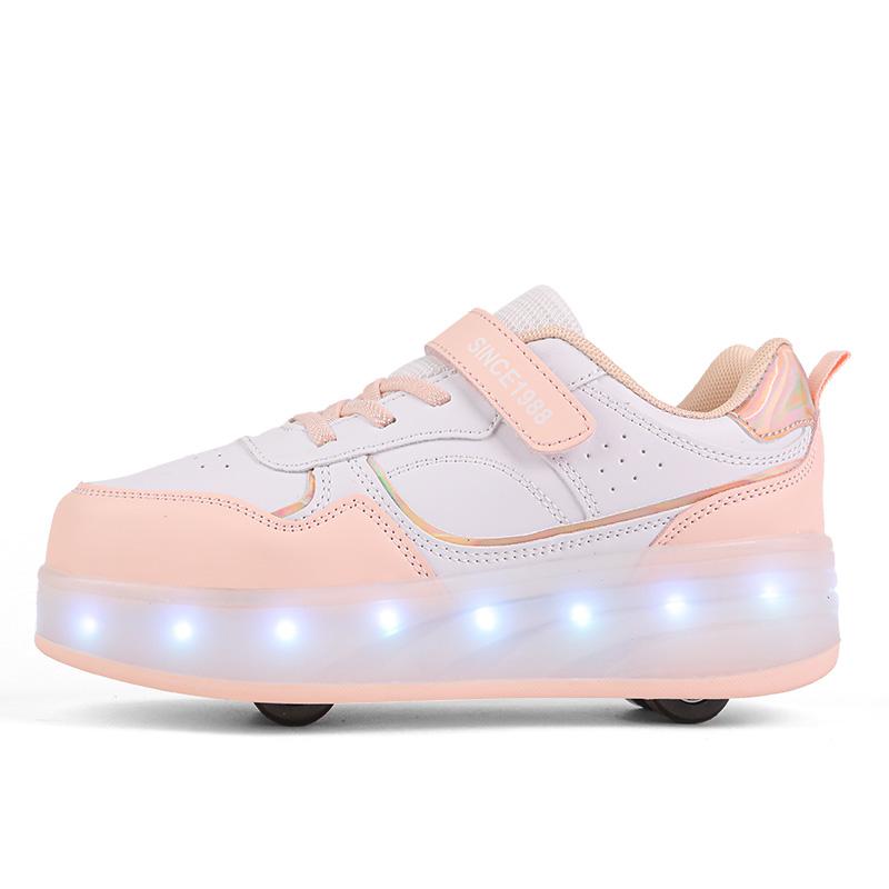 29-38 Kinder-Allrad-Demontage in flache Sportschuhe LED Bling Bling Kinder leuchtende Turnschuhe 38 rosa von Joom DACH