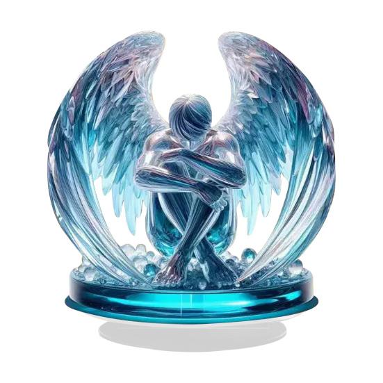 2D Acryl Jesus Krippe Ornament Engelsflügel Tischschild mit Sockel Heim Büro Schreibtisch Bücherregal Religiöse Weihnachtsdekoration E von Joom DACH