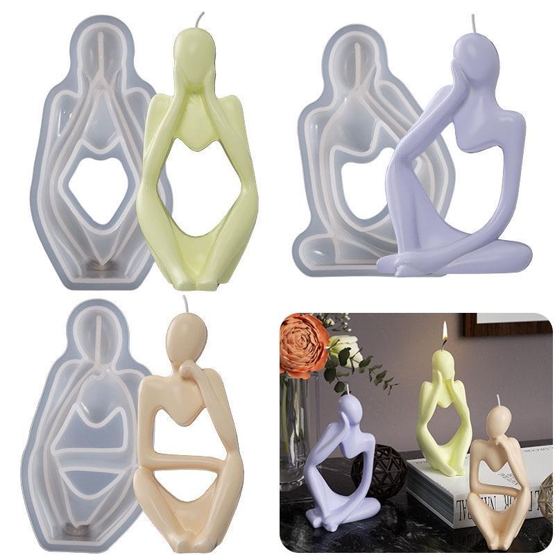 2D Denker Form Silikon Form Abstrakte Körper Ornamente Kerze Silikon Form Aromatherapie Epoxidharz Formen Wohnkultur von Joom DACH