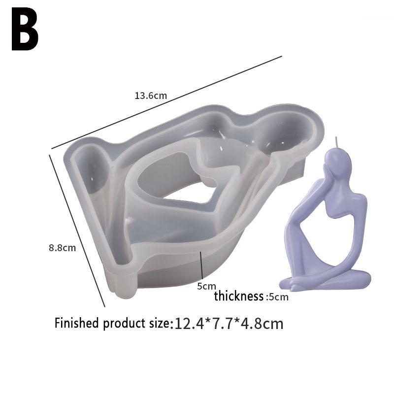 2D Denker Form Silikon Form Abstrakte Körper Ornamente Kerze Silikon Form Aromatherapie Epoxidharz Formen Wohnkultur von Joom DACH