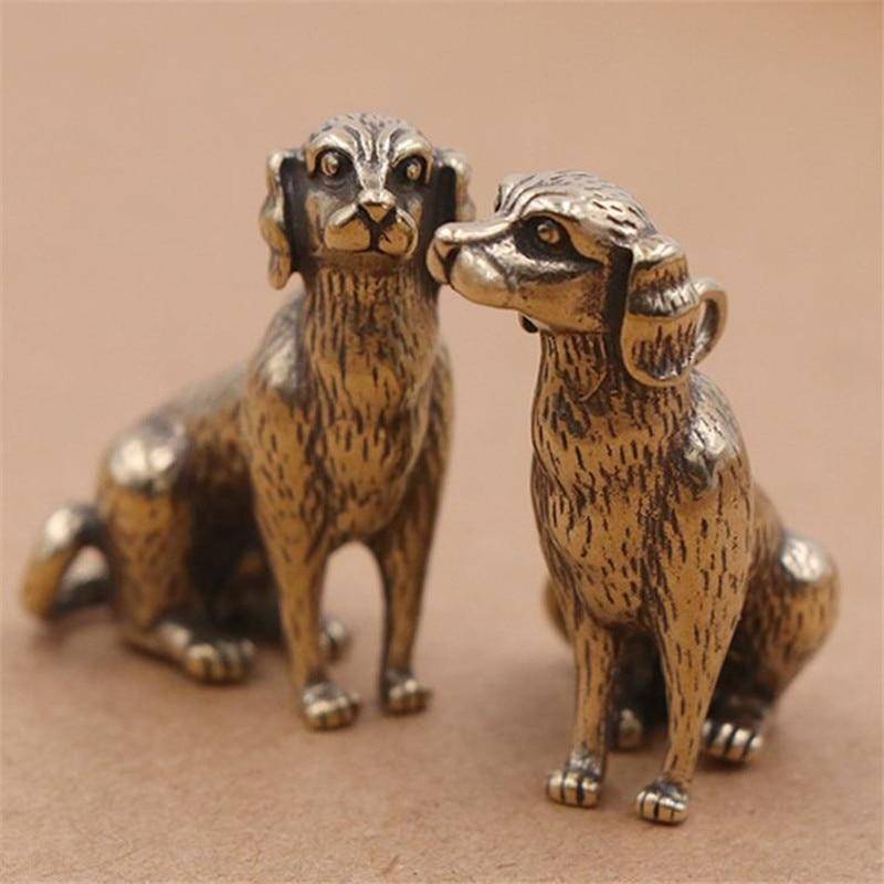 2PCS 3D Hund Casting Tier Mini Figur Retro Stil Metall Skulptur Hause Büro Zimmer Desktop Dekoration Sammeln Ornamente geschenk 2PCS von Joom DACH