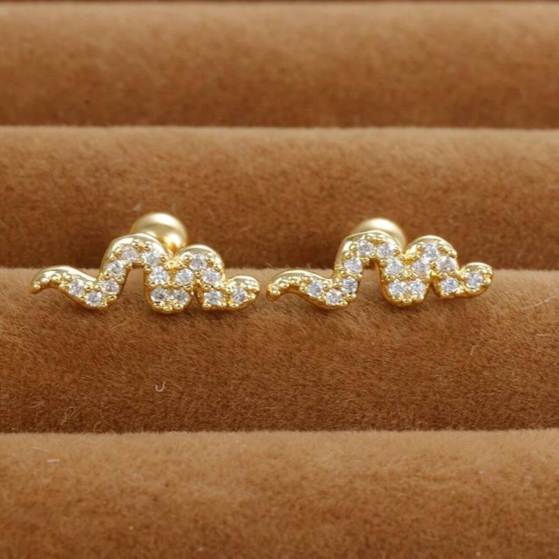 2PCS Edelstahl Kreuz Krone Ohrstecker Ohrringe für Frauen Zirkon Ohr Helix Tragus Knorpel Piercing Zubehör Schmuck Geschenk von Joom DACH