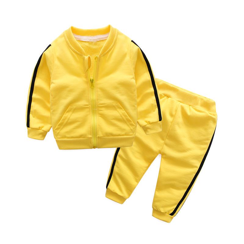 2PCS Kleinkind Baby Jungen Mädchen Trainingsanzug Kleidung Mantel Hosen Sportswear Outfit Set 100 gelb von Joom DACH