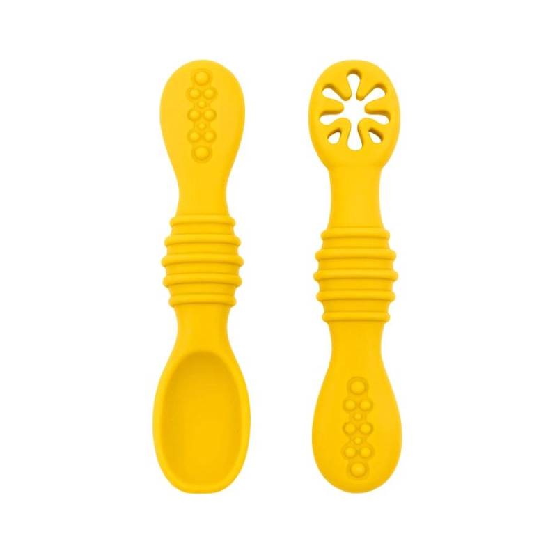 2PCS Nette Baby Lernen Löffel Utensilien Set Food Grade Silikon Klebrige Löffel Kinder Besteck Ausbildung Löffel Fütterung Geschirr von Joom DACH