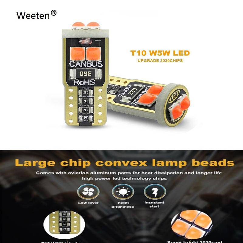 2PCS Signal Lampe Led W5W T10 Lampen 3030SMD W5W 194 168 Led Auto Auto Freiheit Licht Innen Lichter dome Lichter 12V 2Pcs weiß von Joom DACH