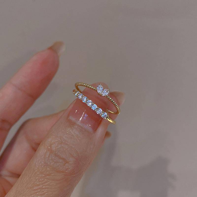 2PS Retro Herz Ring Mädchen Offene Ringe Punk Geometrie Ringe Party Schmuck von Joom DACH