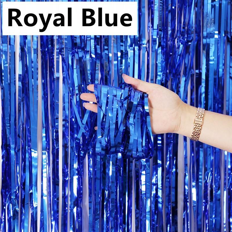 2Pack Party Hintergrund Metallfolie Fransen Lametta Vorhang Erwachsene Kinder Geburtstag Party Hochzeit Dekoration Baby Dusche Bevorzugung Liefert 2Pack königsblau von Joom DACH