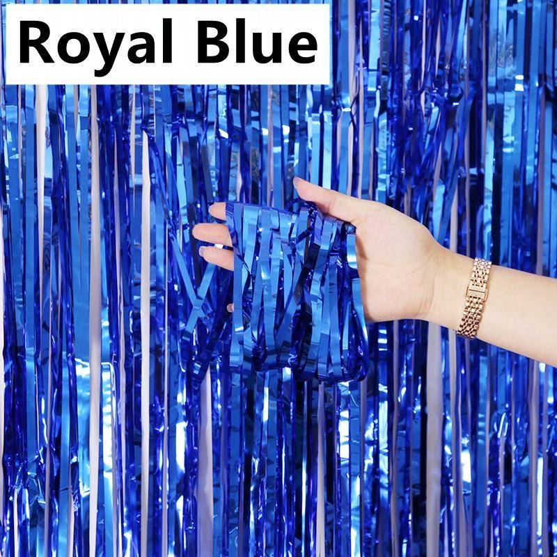 2Pack Party Hintergrund Metallfolie Fransen Lametta Vorhang Erwachsene Kinder Geburtstag Party Hochzeit Dekoration Baby Dusche Bevorzugung Liefert 2Pack königsblau von Joom DACH