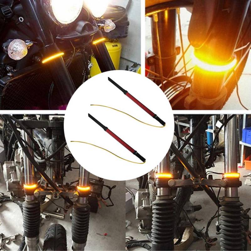 2Pcs Motorrad Gabel LED Streifen Blinker Anzeige Licht Ring Lenkung Lampe von Joom DACH