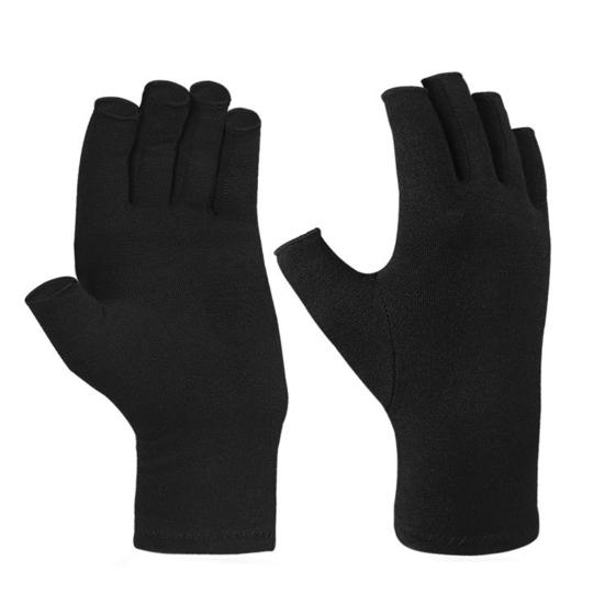 2Pcs Unisex Erwachsene Sport Weiche Baumwolle Atmungsaktive Halbe Finger Schutzhandschuhe M schwarz von Joom DACH