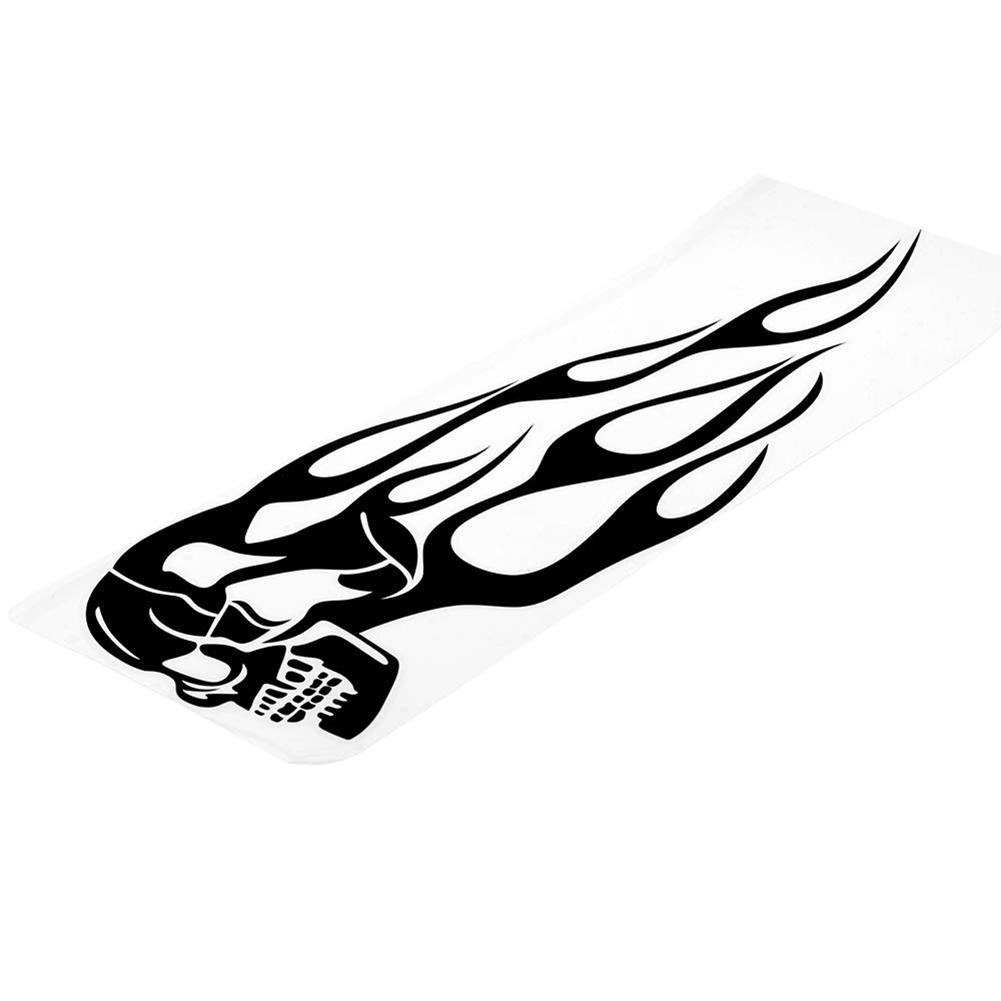 2Pcs Universal Motorrad Gas Tank Skelett Flammen Abzeichen Aufkleber Aufkleber schwarz von Joom DACH